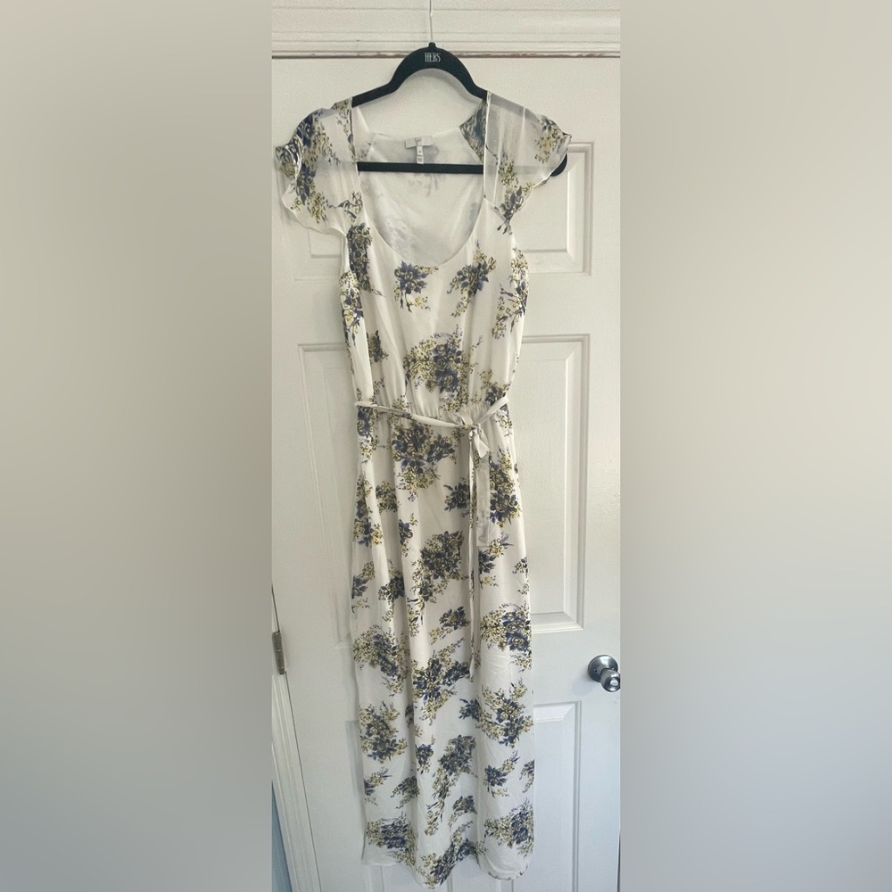 Joie Floral Maxi Dress - White and Blue